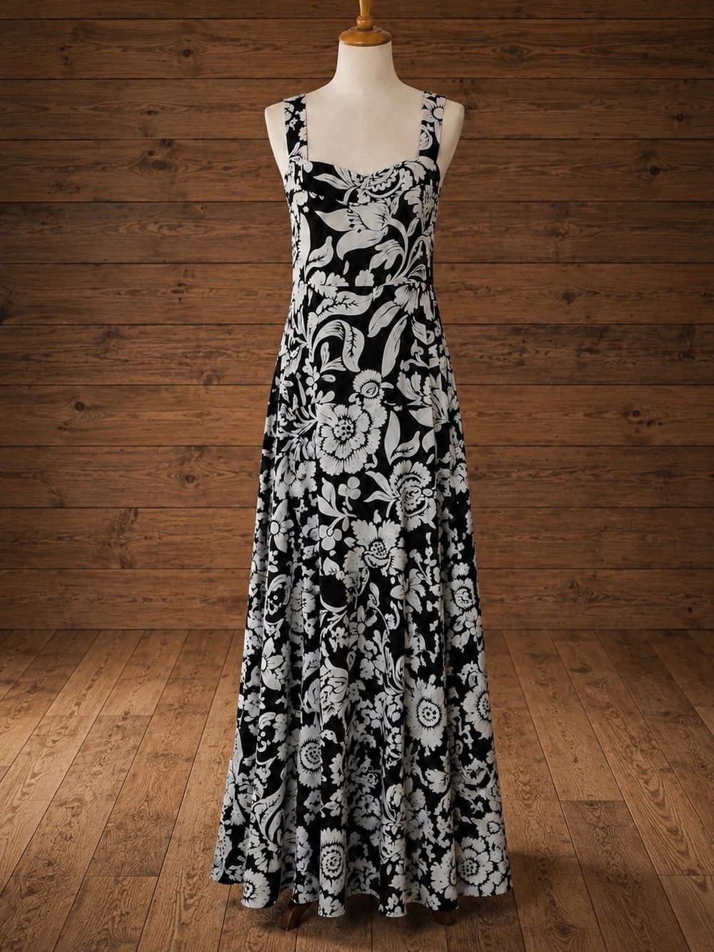 Vince Camuto Square Neckline Floral Maxi Dress